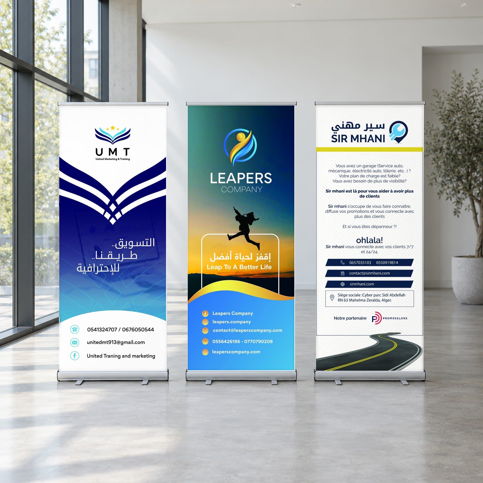 Roll-ups, bannières & signalétique